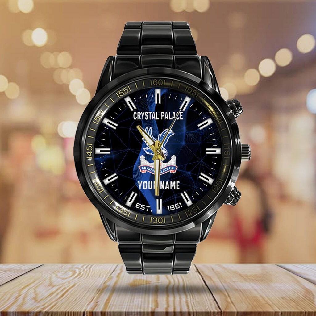 Personalized Crystal Palace FC Black Stainless Steel Watch - TANTN23558