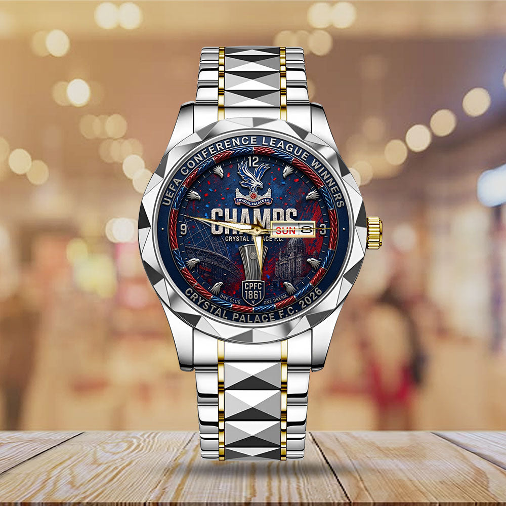 Crystal Palace FC UEFA Conference League Winners 2026 Alloy Luxury Quartz Watch - TMTHU6544