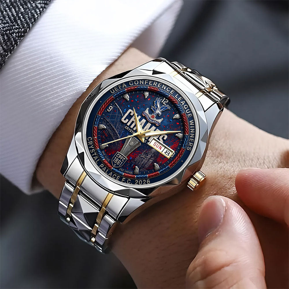 Crystal Palace FC UEFA Conference League Winners 2026 Alloy Luxury Quartz Watch - TMTHU6544