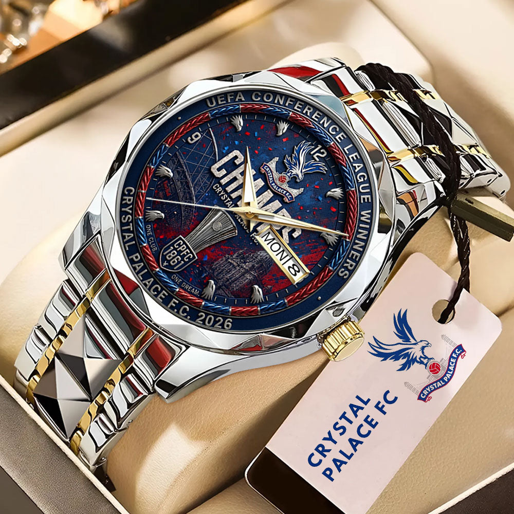 Crystal Palace FC UEFA Conference League Winners 2026 Alloy Luxury Quartz Watch - TMTHU6544