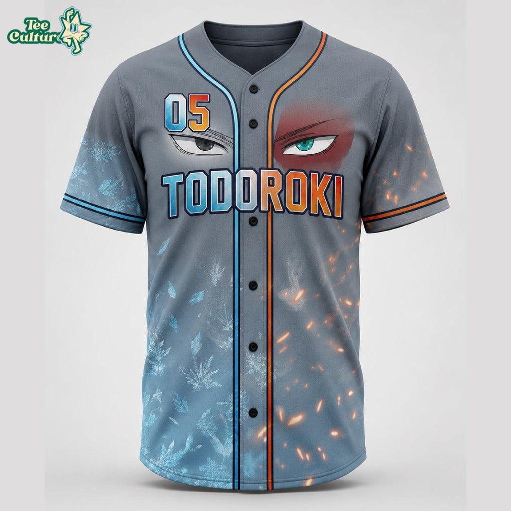 Custom Element Power Baseball Jersey Fire Ice Anime Inspired Sports Shirt