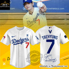 Custom Kim Taehyung Bts La Dodgers Baseball Jersey