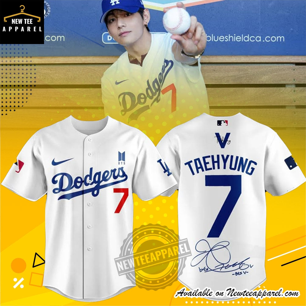 Custom Kim Taehyung Bts La Dodgers Baseball Jersey