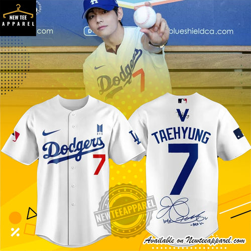 Custom Kim Taehyung Bts La Dodgers Baseball Jersey