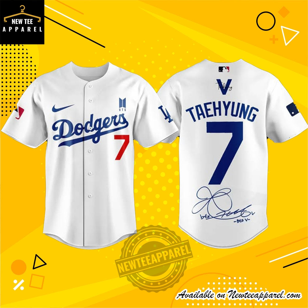 Custom Kim Taehyung Bts La Dodgers Baseball Jersey