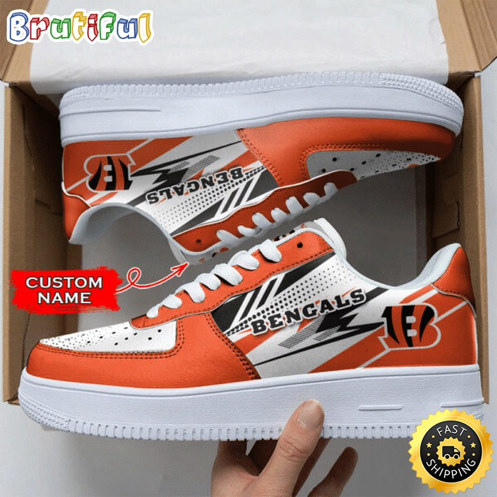 Custom NFL Cincinnati Bengals Air Force 1 Shoes Sports Sneaker For Fans