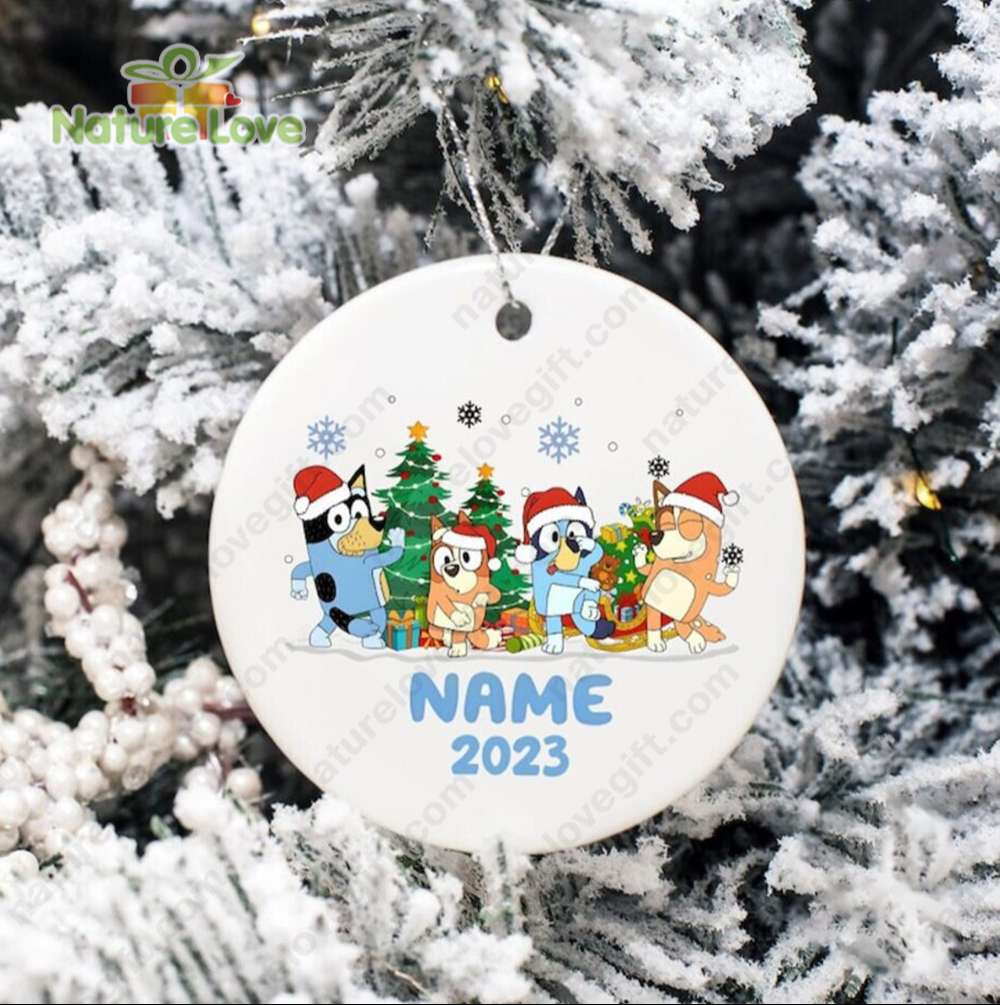 Custom Name Bluey Christmas Ornament Xmas Tree Ornaments