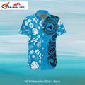 Custom Name Carolina Panthers Aloha Shirt Polynesian Turtle Print