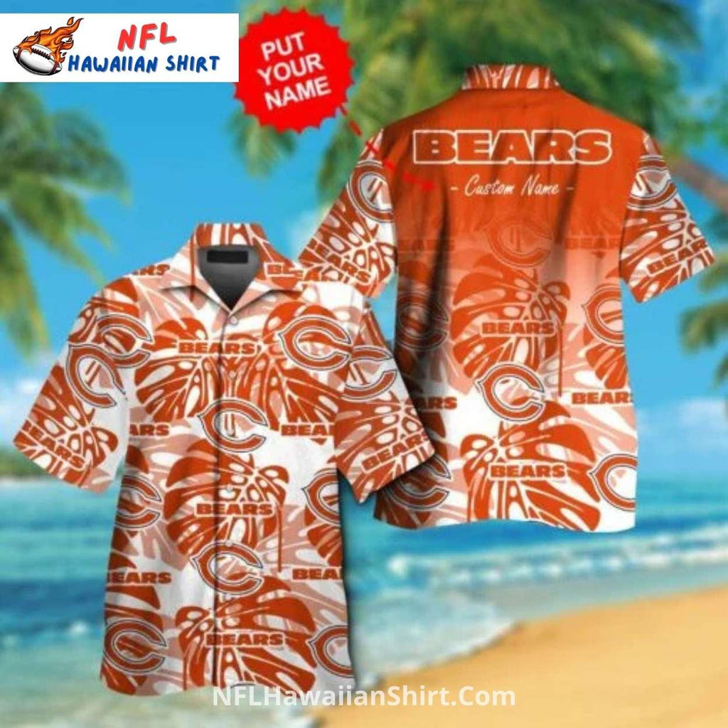 Custom Name Chicago Bears Hawaiian Shirt With Tribal Pattern
