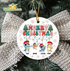 Custom Name Christmas Bluey Ornament for Family Xmas Decorations