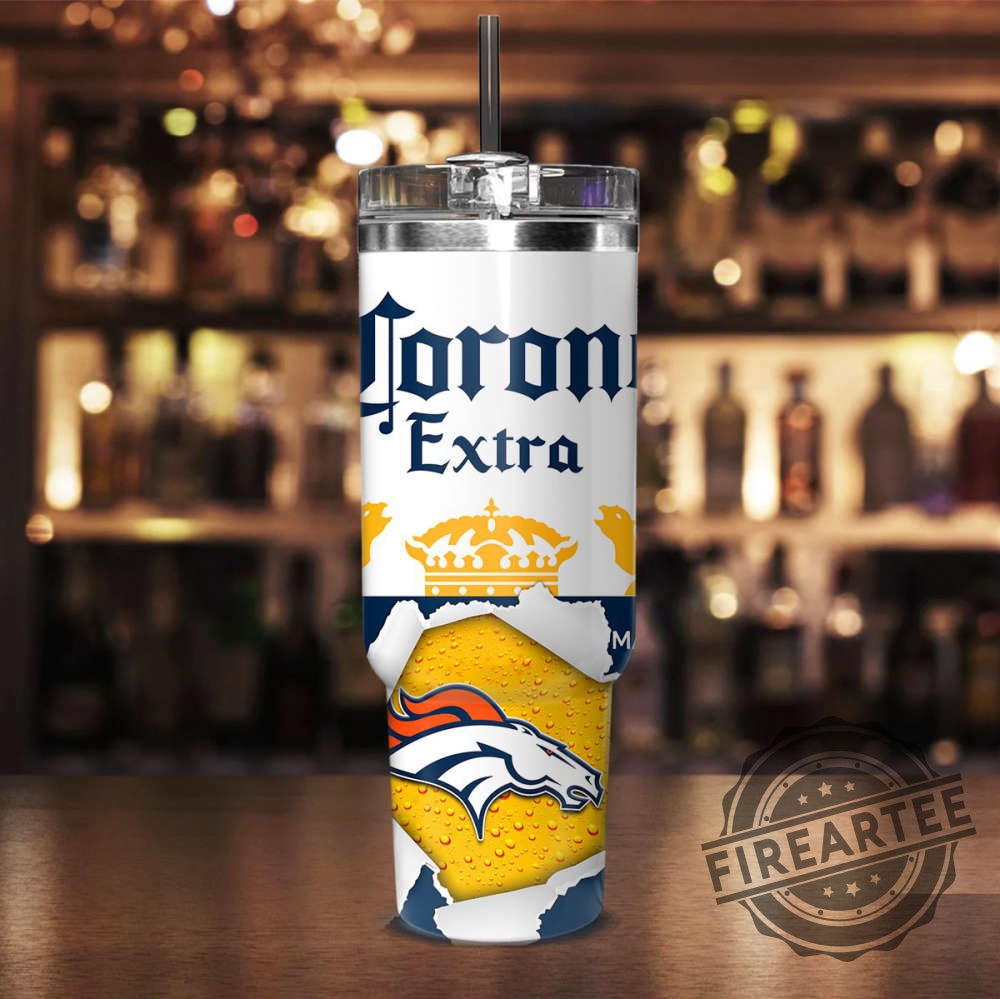 Custom Name Corona Extra Denver Broncos Tumbler