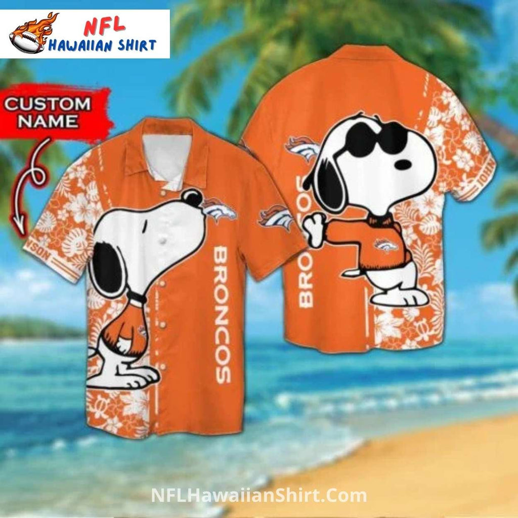 Custom Name Denver Broncos Snoopy Hawaiian Shirt