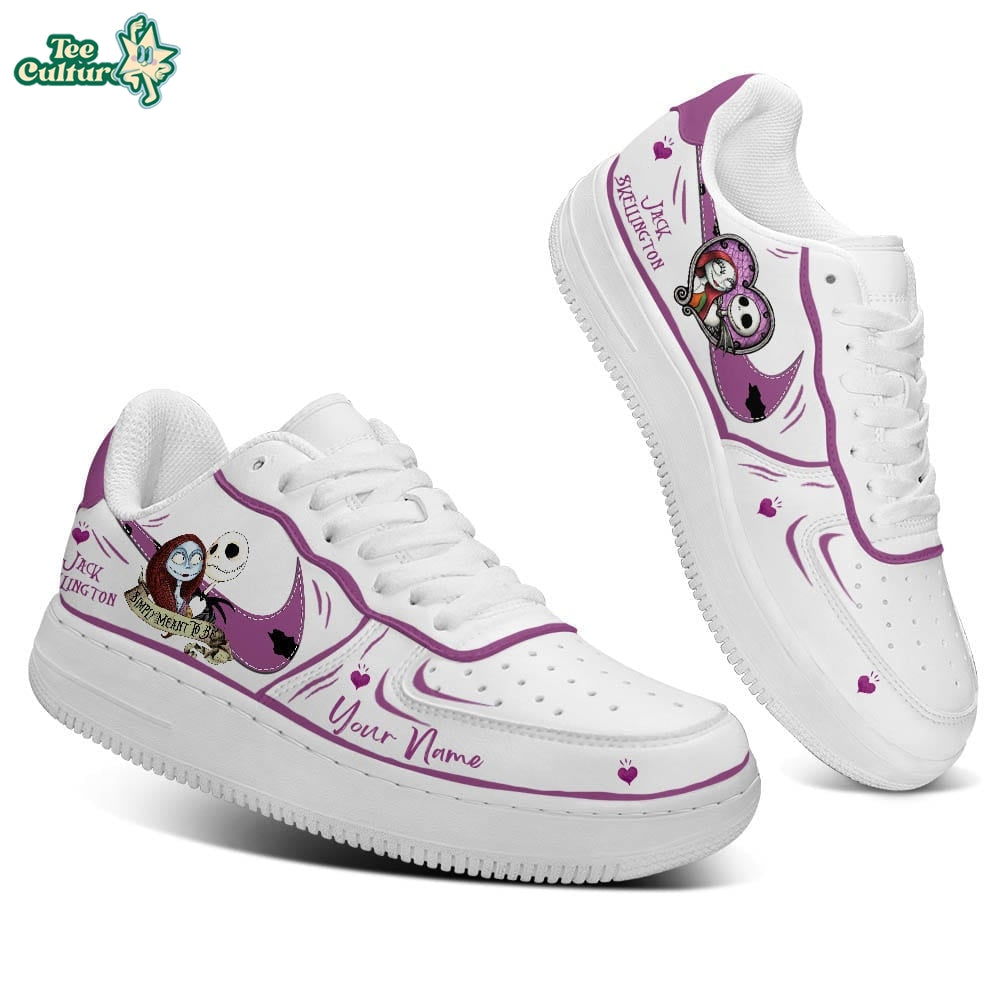 Custom Name Jack Skellington Just Do It Pattern Casual Sneakers Genuine Leather AF1 Shoes