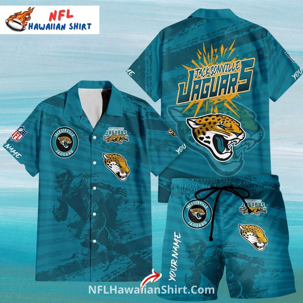 Custom Name Jacksonville Jaguars Hawaiian Shirt Set