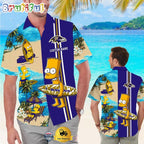 Custom Name NFL Baltimore Ravens Special Bart Simpson Tropical Hawaiian Shirt