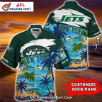 Custom Name NY Jets Tropical Beach Hawaiian Shirt – Aloha Style