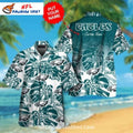 Custom Eagles Tropical Leaves Aloha Shirt