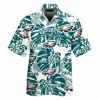 Custom Eagles Tropical Leaves Aloha Shirt