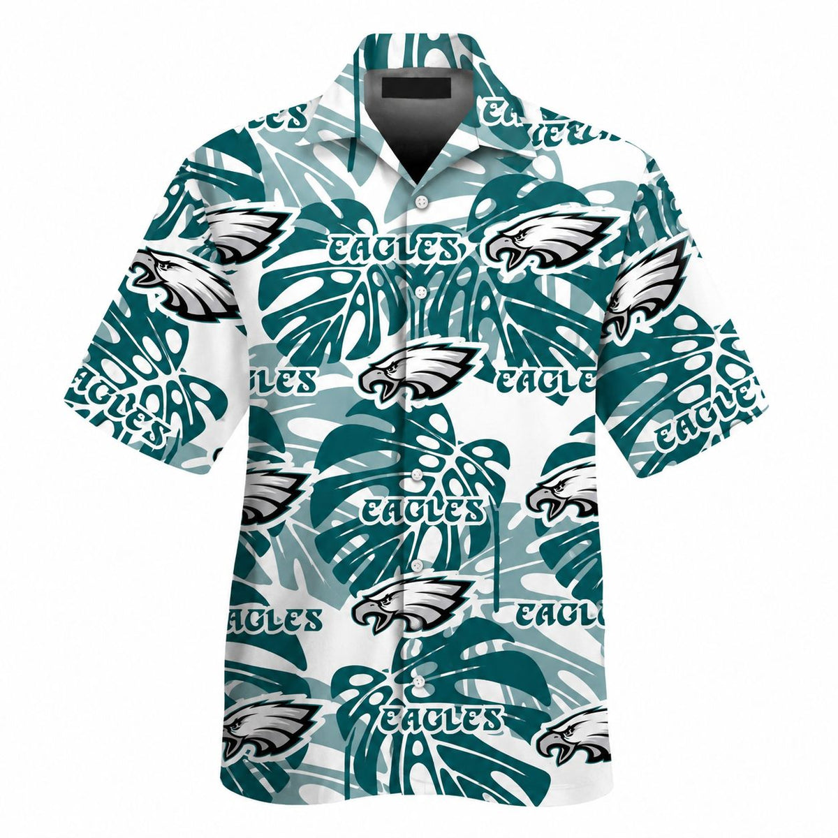 Custom Eagles Tropical Leaves Aloha Shirt