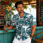 Custom Eagles Tropical Leaves Aloha Shirt