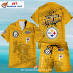 Custom Pittsburgh Steelers Aloha Shirt with Player Graphics: Matching Shirt and Shorts Set