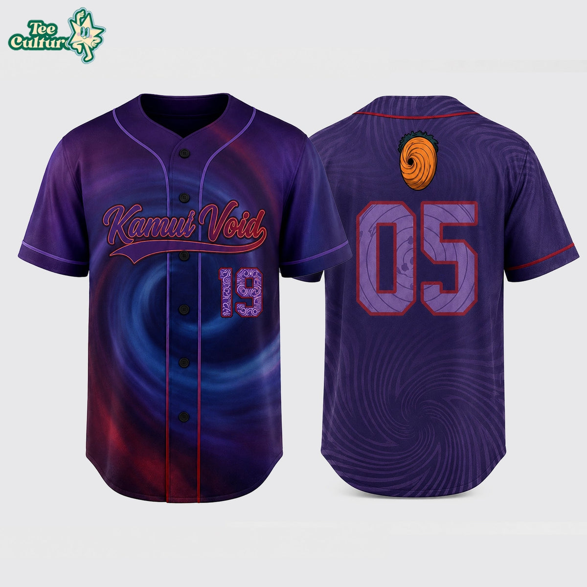 Custom Purple Anime Baseball Jersey, Spiral Ninja Inspired Personalized Shirt