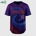 Custom Purple Anime Baseball Jersey, Spiral Ninja Inspired Personalized Shirt