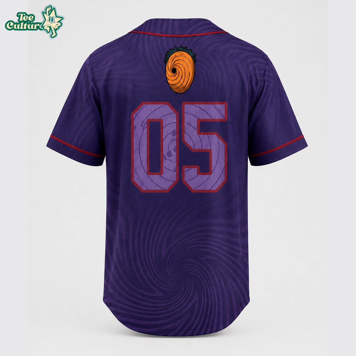 Custom Purple Anime Baseball Jersey, Spiral Ninja Inspired Personalized Shirt