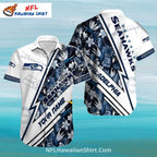 Custom Seattle Seahawks Floral Stripe Hawaiian Shirt