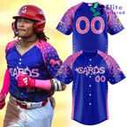 Custom Springfield Cardinals Blue Pink Baseball Jersey