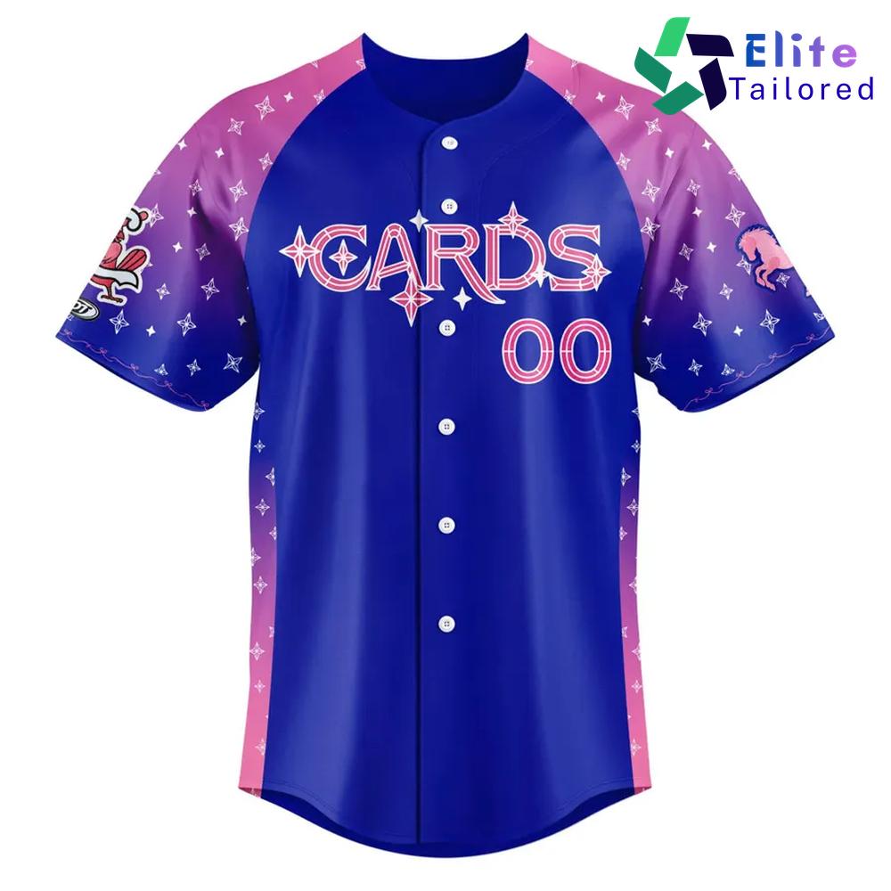 Custom Springfield Cardinals Blue Pink Baseball Jersey