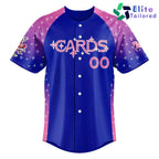 Custom Springfield Cardinals Blue Pink Baseball Jersey