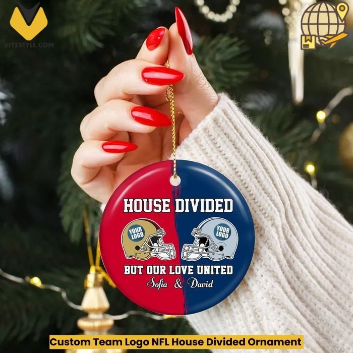 Custom Team Logo NFL House Divided Ornament