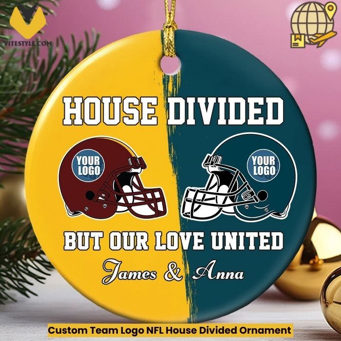 Custom Team Logo NFL House Divided Ornament
