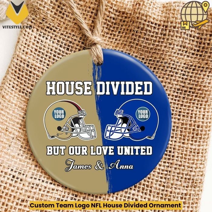 Custom Team Logo NFL House Divided Ornament