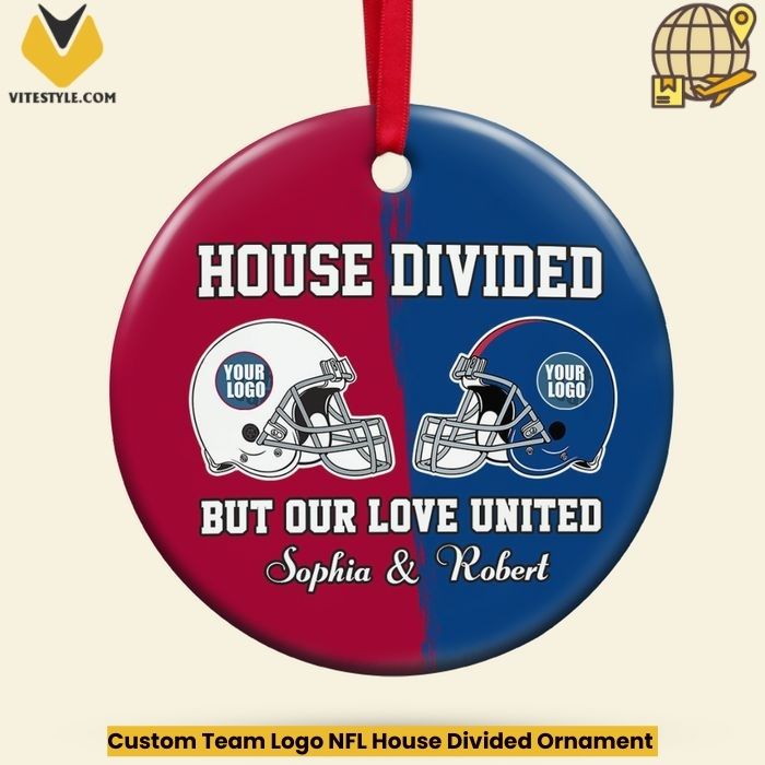 Custom Team Logo NFL House Divided Ornament
