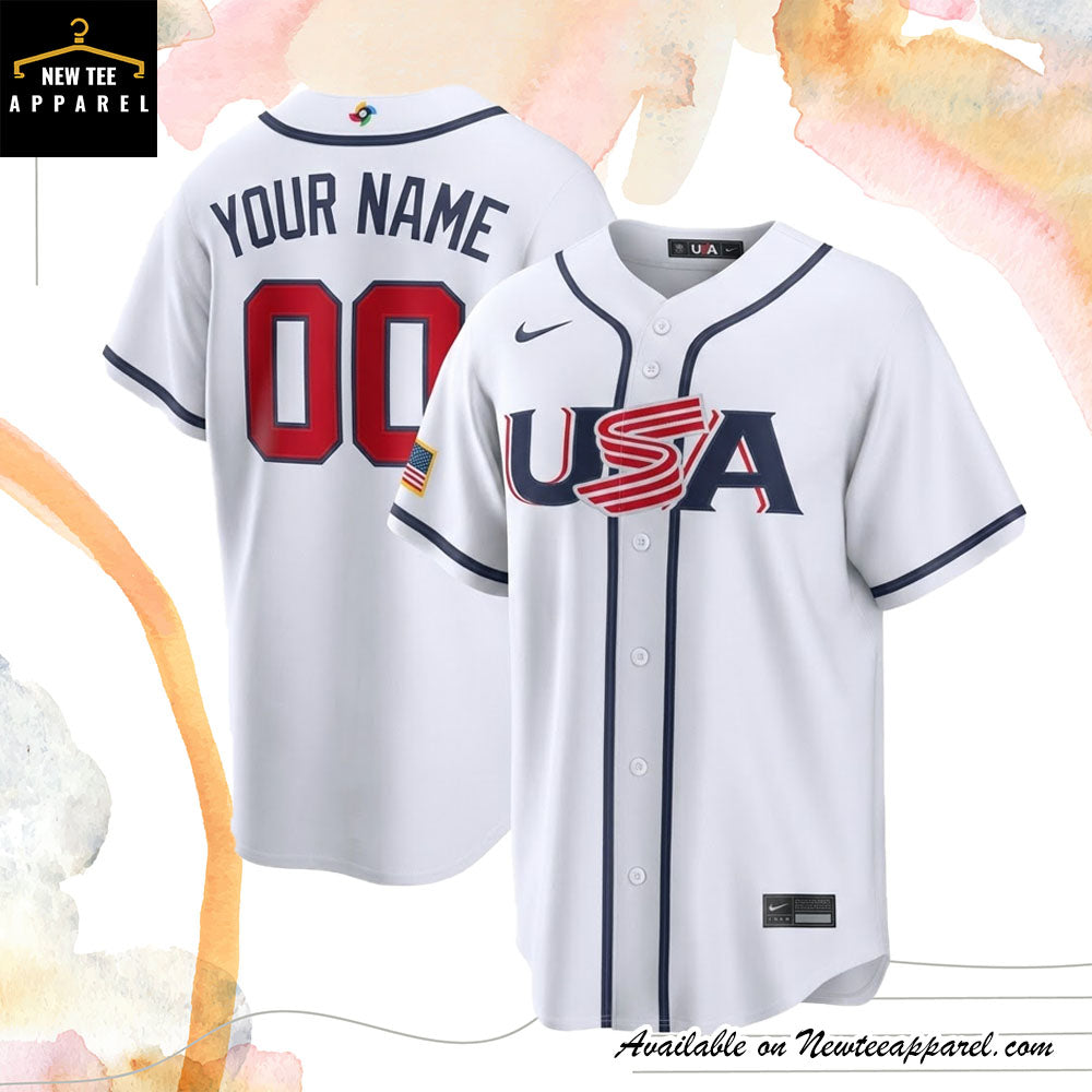 Custom USA Baseball 2026 World Baseball Classic Men’s Nike Stadium Jersey