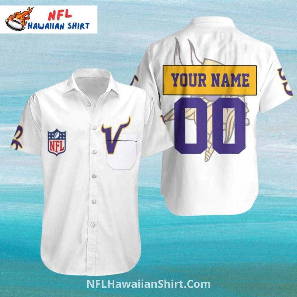 Custom White NFL Fan Minnesota Vikings Aloha Shirt