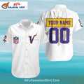 Custom White NFL Fan Minnesota Vikings Aloha Shirt