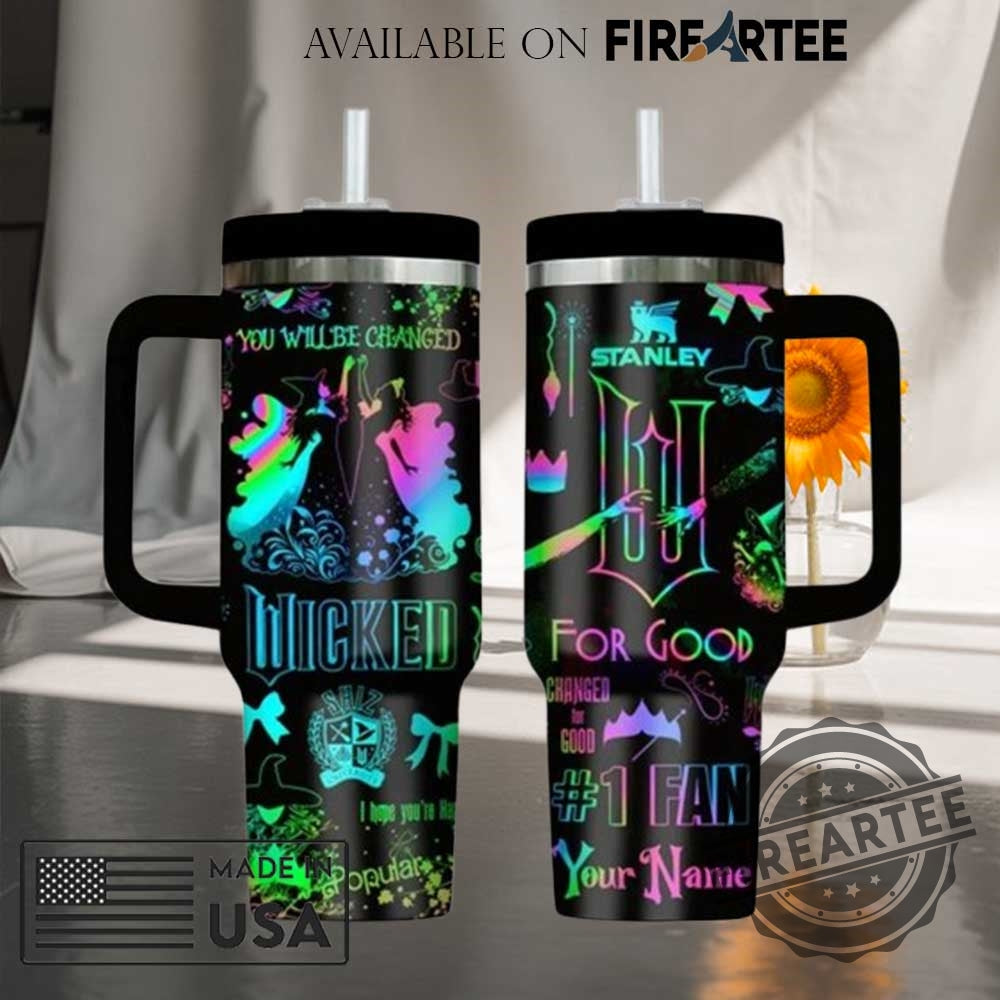 Custom Wicked Musical Stanley Style Tumbler With Handle Personalized Name Option