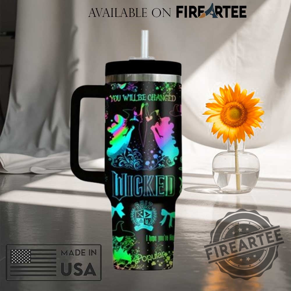 Custom Wicked Musical Stanley Style Tumbler With Handle Personalized Name Option
