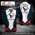 Customizable Houston Texans Color Block Hawaiian Shirt