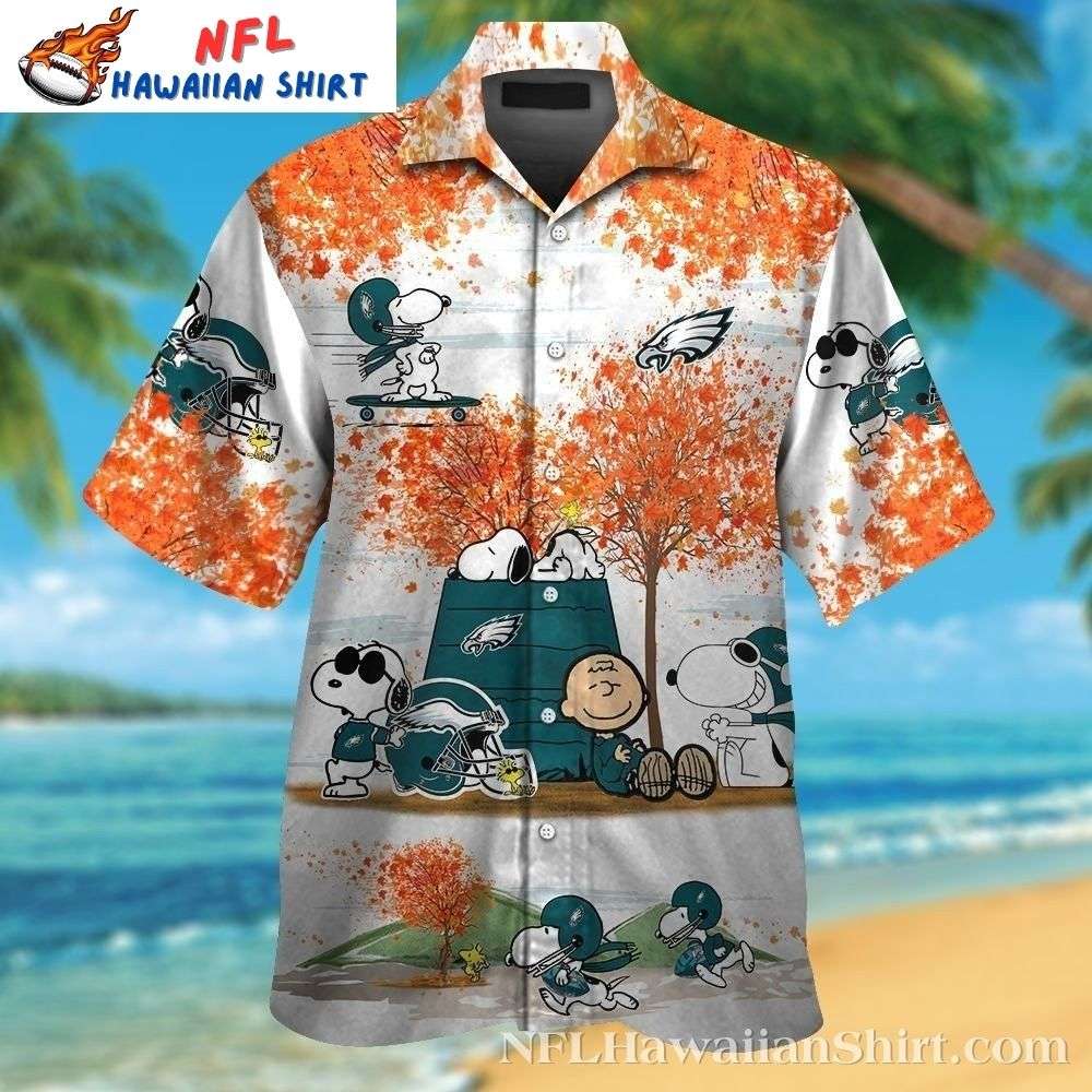 Eagles Autumn Cartoon Dog Hawaiian Shirt