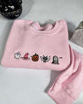 Cute Halloween Icons Embroidered Sweatshirt