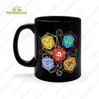 DND Dice Coffee Black Mug DnD Dungeons and Dragons Gift