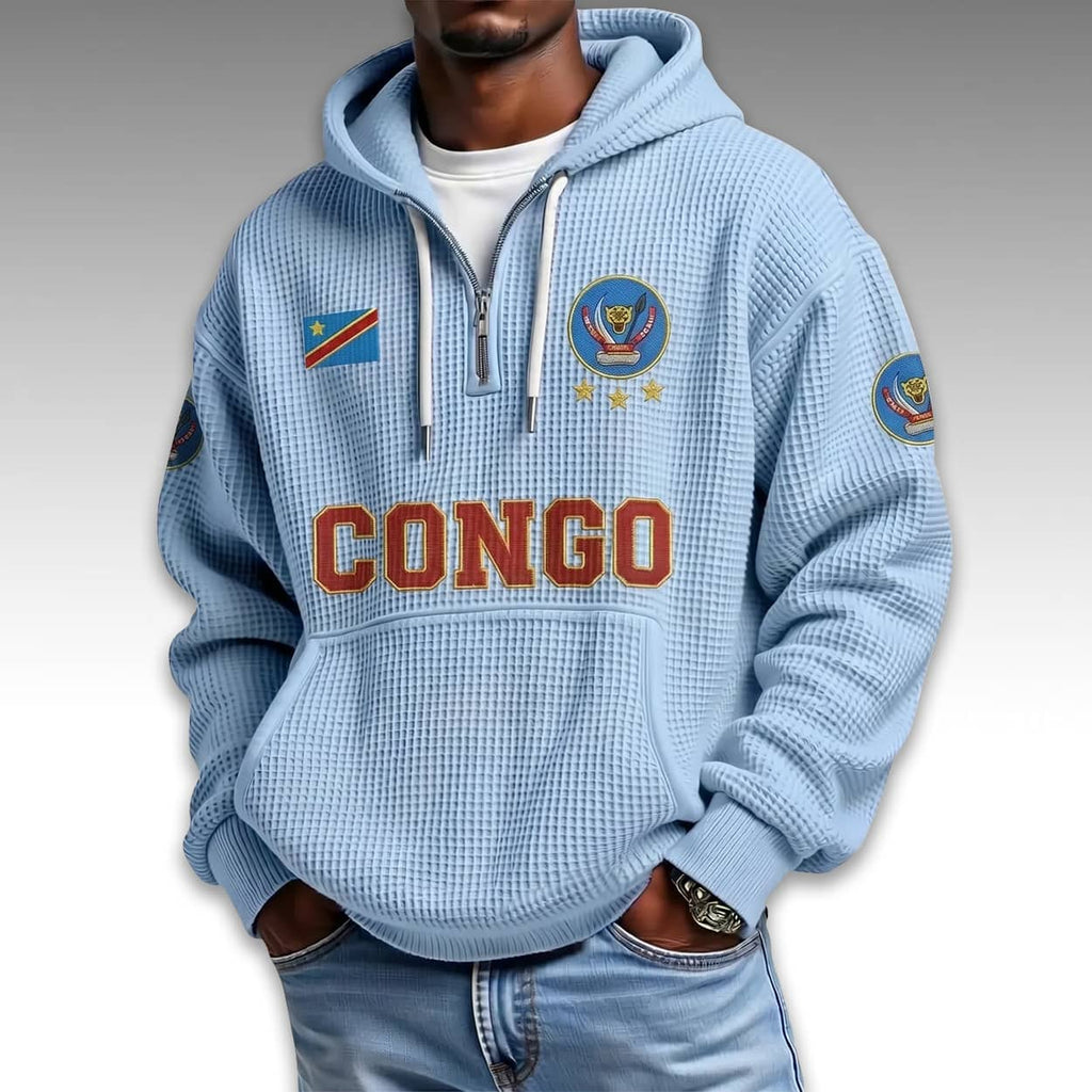 DR Congo World Cup 2026 Waffle Quarter Zip Hoodie