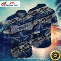 Dallas Cowboys Aloha Shirt Rustic Palm Tree Design