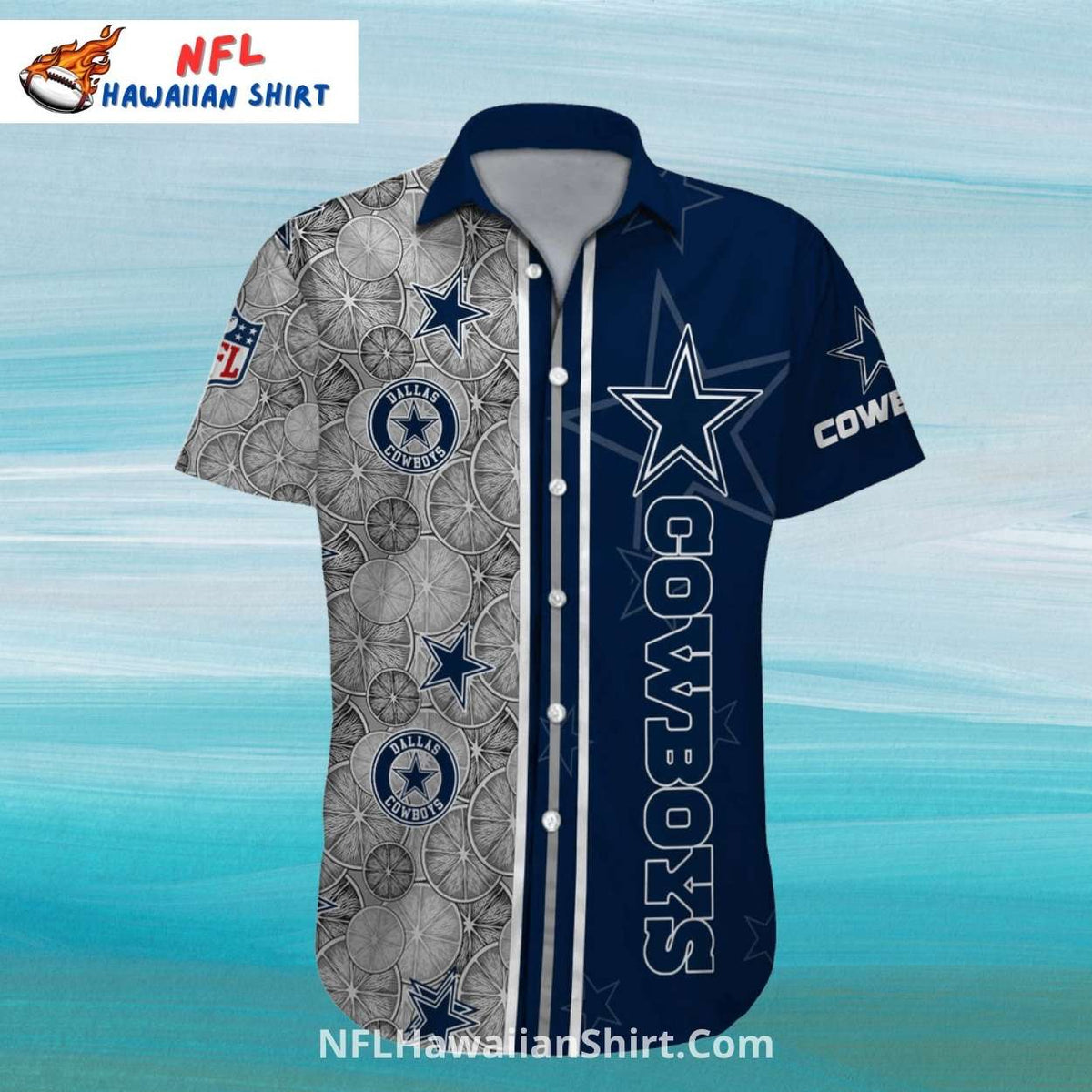 Dallas Cowboys Aloha Shirt Star Stripes Split Design