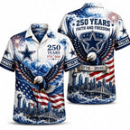 Dallas Cowboys Eagle Wave America 250 Hawaiian Shirt