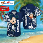 Dallas Cowboys Hawaiian Shirt Cartoon Icon Floral Theme
